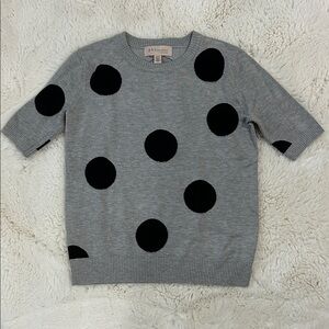 Philosophy Gray Knit Polka Dot Top